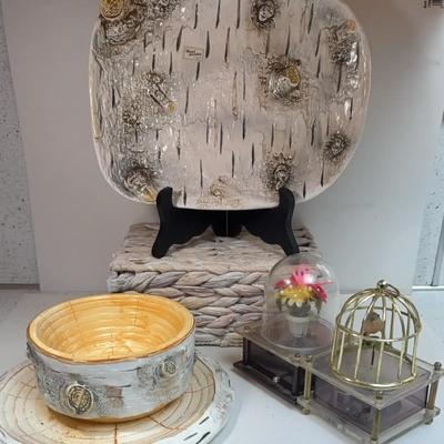 Music Boxes and Dept 56 "Birch Bark" China