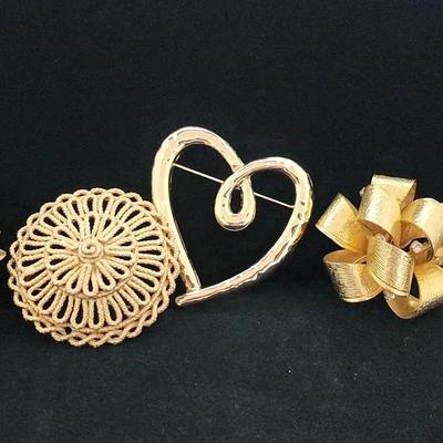 Napier, & Other Gold Tone Brooches