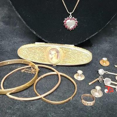 Estee Lauder Creme Perfume Compact, Studs, and Bangles