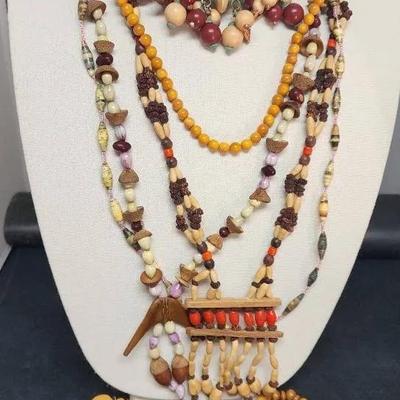 Wood and Paper Art Jewelry 