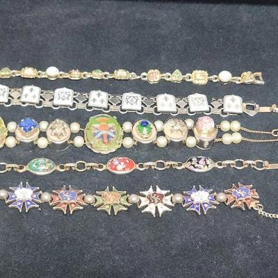 ART© Designer Bracelet, Rampant Lion Shield on Cross and Other Bracelets 