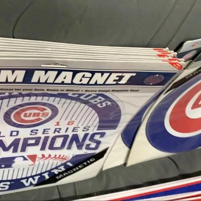Lot Of Chicago Cubs 10 Car Magnets And 37 Pennants 