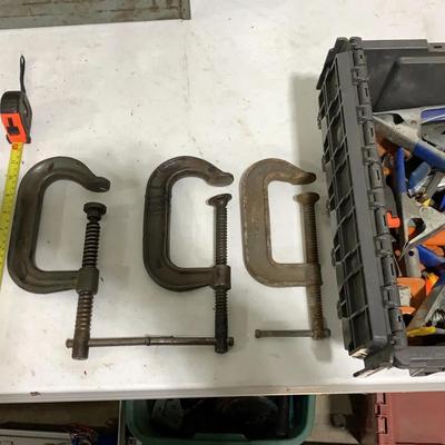 Lot Of Clamps And 3 Large C Clamps