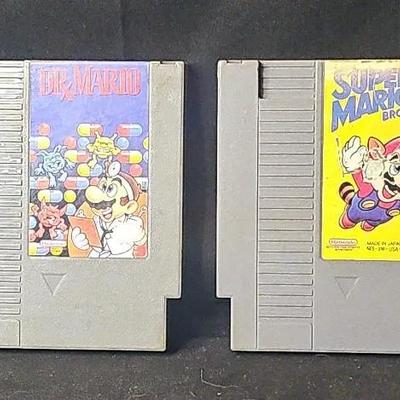 Dr. Mario and Super Mario Bros. 3 video game cartridges – Nintendo Entertainment System (NES)