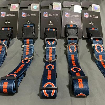 5 New Chicago Bears Dog Collars Large Size 