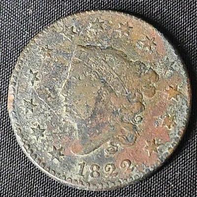 1822 U.S. Classic Head Large Cent copper coin.
