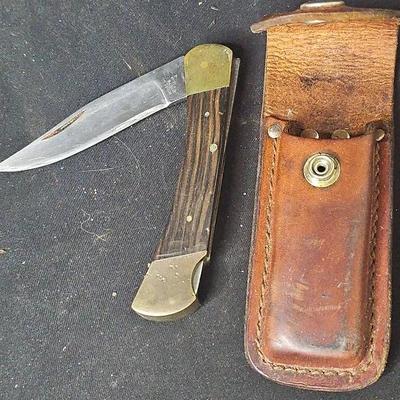 G96 RUSTPROOF Folding Pocket Knife w/ Sheath Model 960 JAPAN