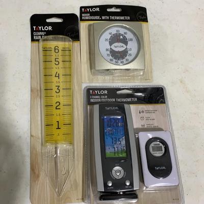 Taylor Indoor Outdoor Thermometer, Humidiguide, Rain Gauge