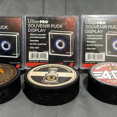 Chicago Blackhawks Hockey Pucks And New Display Cases