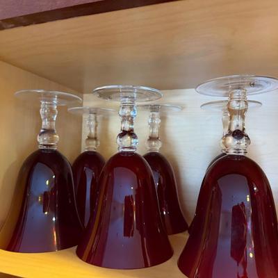 Sale Photo Thumbnail #5: Red Goblets 
13 total