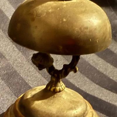 Antique Solid Brass Service Bell / Desk Bell