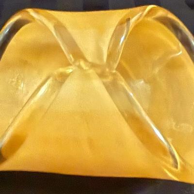 vintage Murano art glass basket/bowl in a peach or amber color