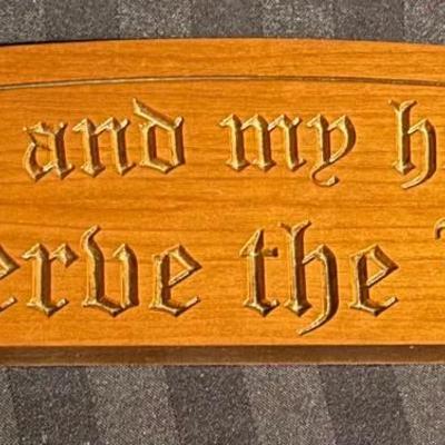 Carved Wooden Christian Wall Plaque – “As for Me and My House We Will Serve the Lord”