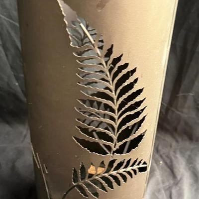 Decorative Metal Planter / Umbrella Stand with Leaf Cutout Design