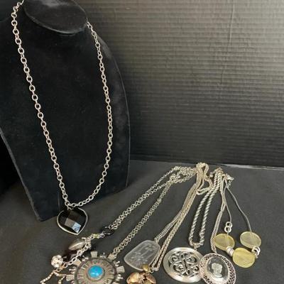 Silvertone Large Pendant - Necklaces + More