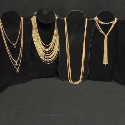 Multi-Strand Goldtone Necklaces