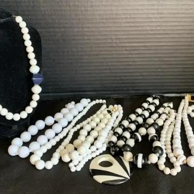 Fashion Jewelry- White + Black Chokers