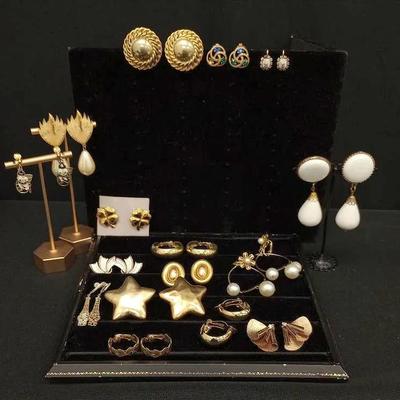 Goldtone Clip Earrings