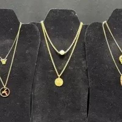 Gold Tone  Small  Pendant Necklaces #2