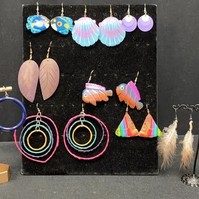 Large Fish Hook Earrings #4