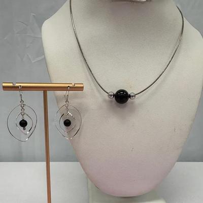 Sterling Silver Necklace  And Earring Set