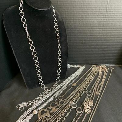 Silvertone Necklaces- Long Chains