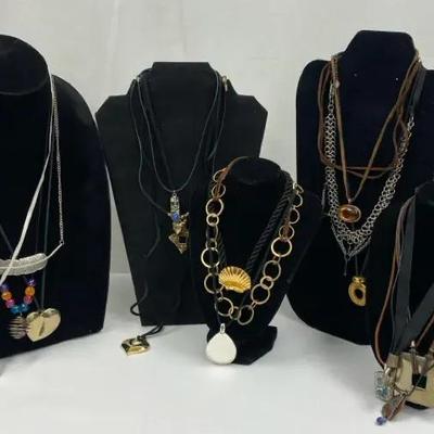 Corded Silver Tone + Gold Tone Necklaces + More