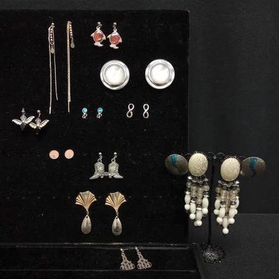 Silvertone Post Earrings #7