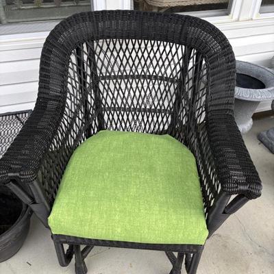 Sale Photo Thumbnail #94: Vinyl wicker glider w/cushion