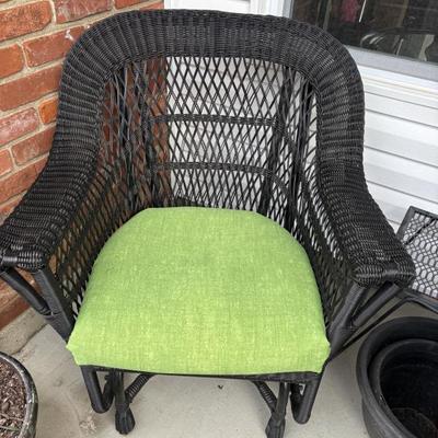 Sale Photo Thumbnail #93: Vinyl wicker glider w/cushion