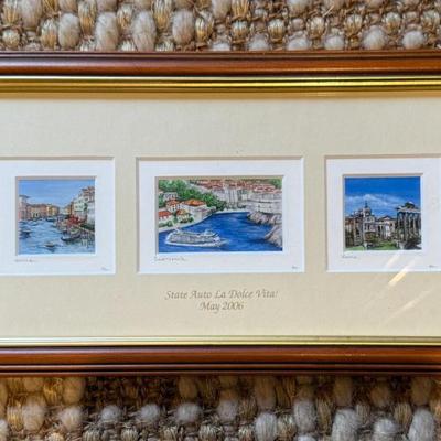 Sale Photo Thumbnail #18: Matted and Framed Art - "State Auto La Dolce Vita!" - Venice, Dubrovnik, Rome 