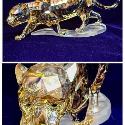 Sale Photo Thumbnail #80: Swarovski Crystal Jaguar- Golden Shine Figurine (Retired 2016) 