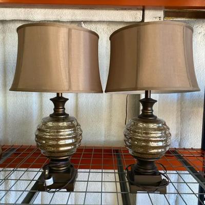 Brown Twin Globe Lamps