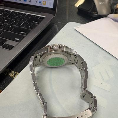 Replica Rolex Submariner stainless watch, green bezel