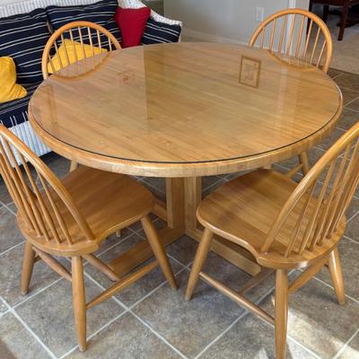 Wooden Dining Table appears solid wood 
