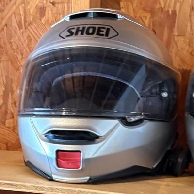 Shoei full-face motorcycle helmet, silver