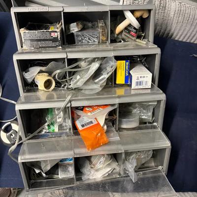 Multi-Drawer Hardware Organizer with Assorted Screws, Bolts & Fasteners
