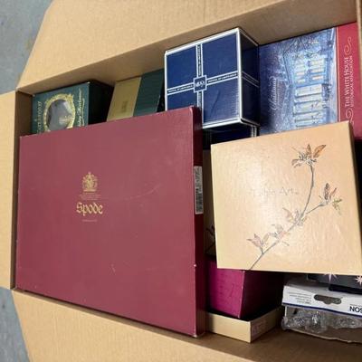 Boxed Holiday Décor and Tableware Collection Including Waterford Crystal, Mikasa China, and Christma