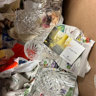 Waterford Crystal Glassware Lot Including Cut Crystal Goblets and Stemware