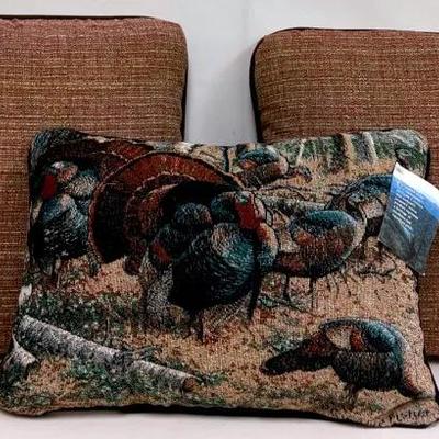 Rustic Turkey Pillow Trio