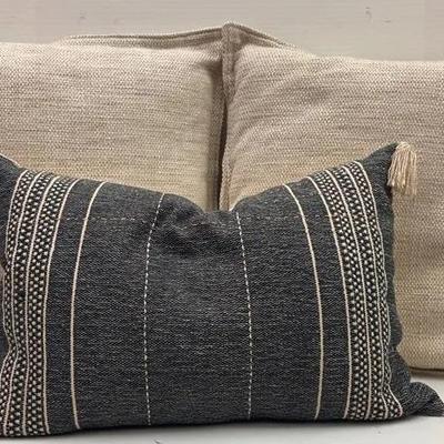 3-Piece Decorative Pillow Set Neutral/Charcoal Boho Style
