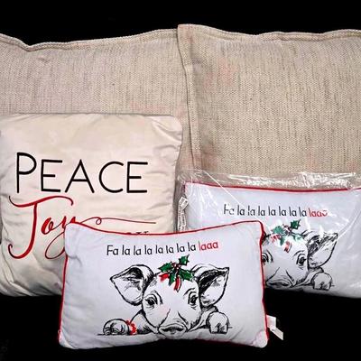 "Ganz" Decorative Pillows and Zipper Back Beige Pillows