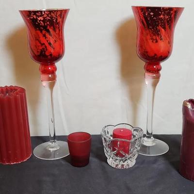 Red Candle Lot Decor 