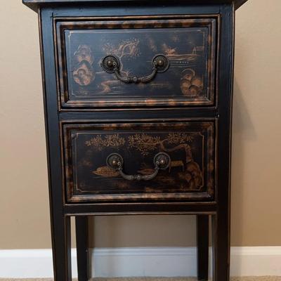 Dark Chinoiserie -style Nightstand 