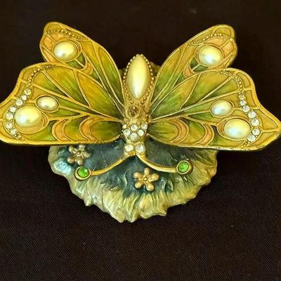Enamel And Crystal Butterfly Photo Holder