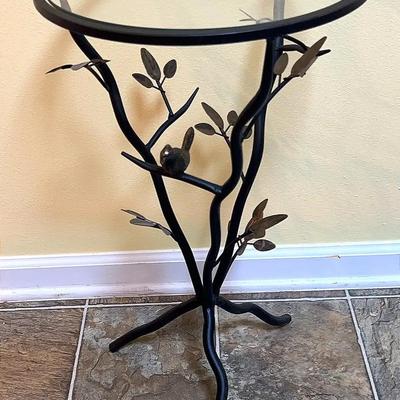 Bird-in-Tree Metal & Glass Table