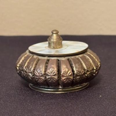 Antique Japanese Silver Plated Pumpkin Ticket Box