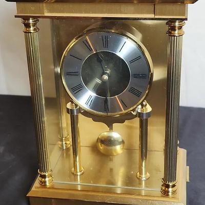 Vintage Brass Benchmark Quartz Mantle Clock