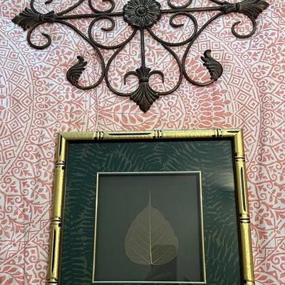 Framed Leaf Plus Metal Wall Accent