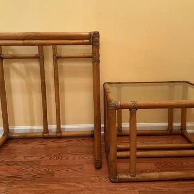 MUST SEE: Mid Century Modern McGuire Bamboo And Glass Side Tables